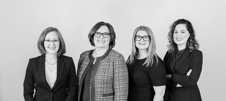 Photo of firm's attorneys Alena Ciecko, Amy Muth, Jennifer Atwood and Natalie Findley-Wolf