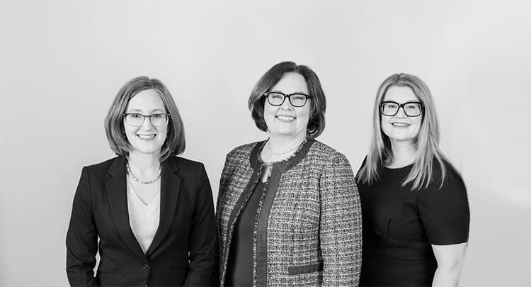 Photo of firm's attorneys Alena Ciecko, Amy Muth and Jennifer Atwood